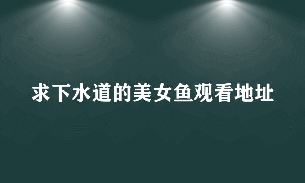 求下水道的美女鱼观看地址