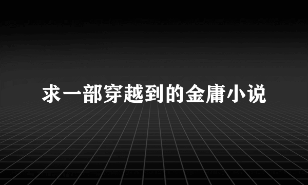 求一部穿越到的金庸小说