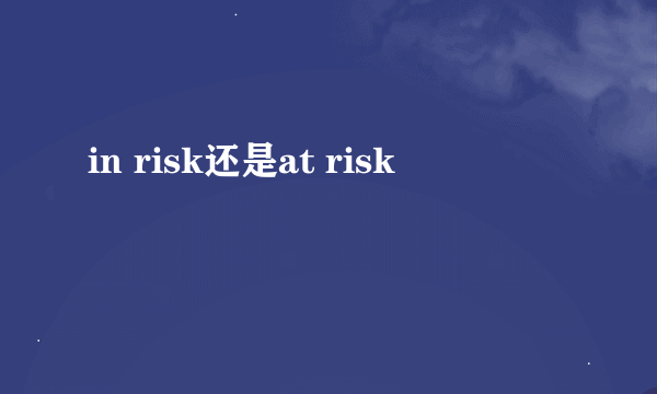 in risk还是at risk