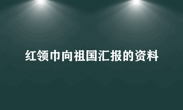 红领巾向祖国汇报的资料