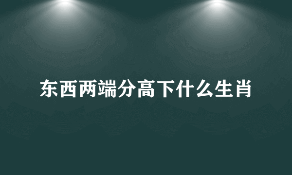 东西两端分高下什么生肖