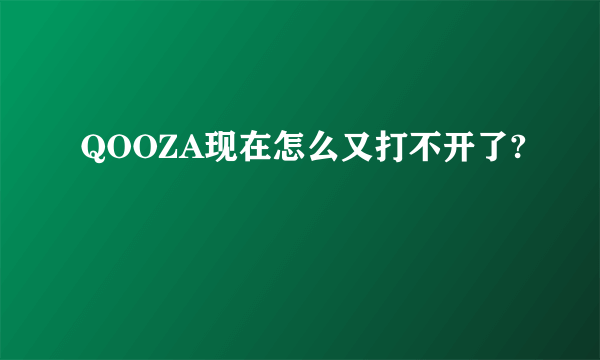 QOOZA现在怎么又打不开了?