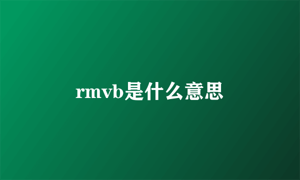 rmvb是什么意思