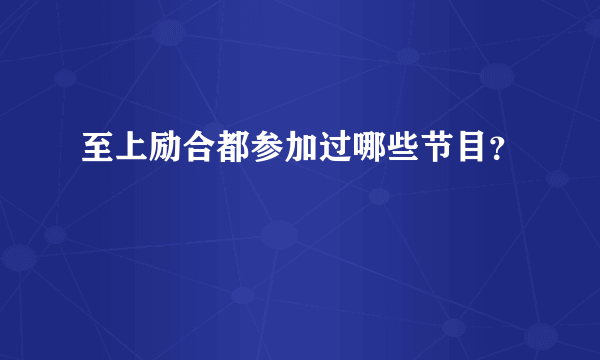 至上励合都参加过哪些节目？