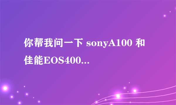 你帮我问一下 sonyA100 和佳能EOS400D那一个性价比好些