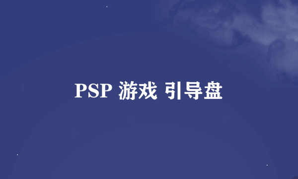 PSP 游戏 引导盘