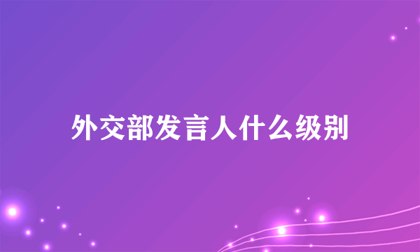 外交部发言人什么级别