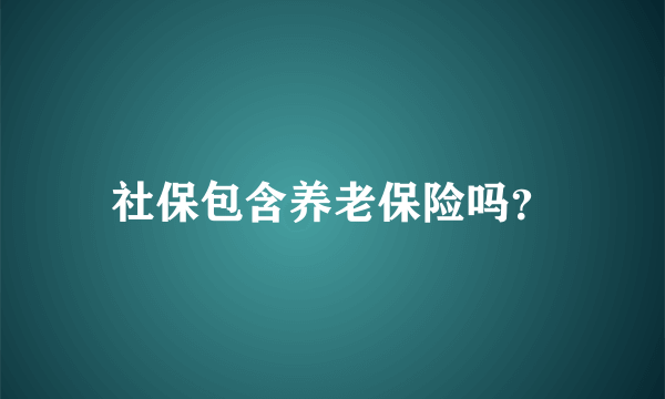 社保包含养老保险吗？