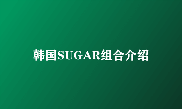 韩国SUGAR组合介绍