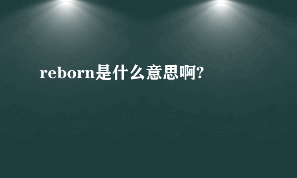 reborn是什么意思啊?