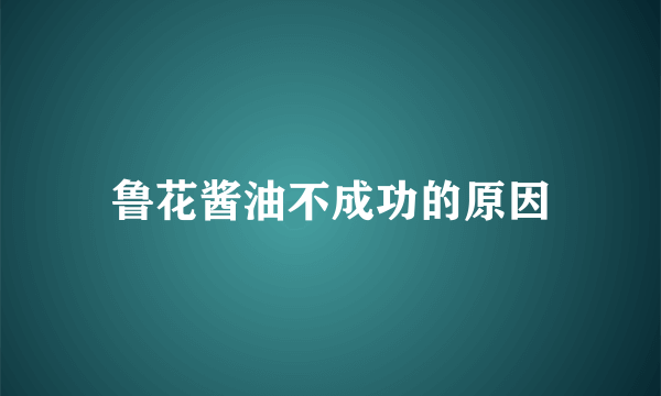 鲁花酱油不成功的原因