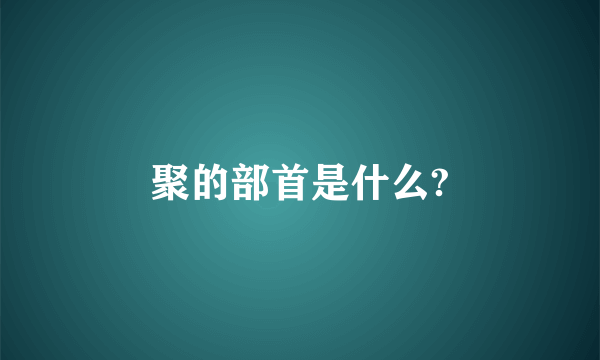 聚的部首是什么?