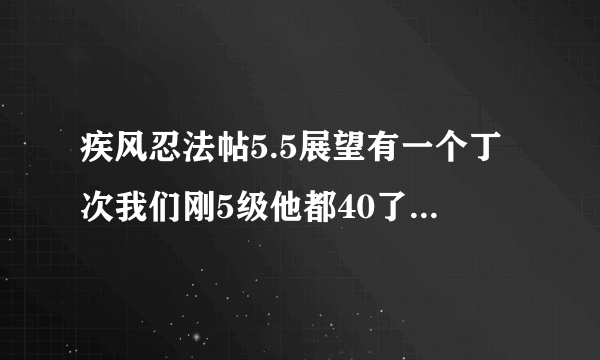 疾风忍法帖5.5展望有一个丁次我们刚5级他都40了请告诉我怎么回事谢谢