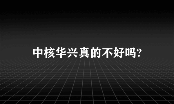 中核华兴真的不好吗?