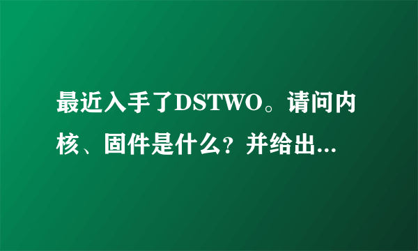 最近入手了DSTWO。请问内核、固件是什么？并给出下载链接和做法。我的机子是ndsl。谢谢