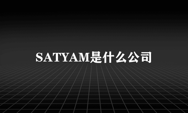 SATYAM是什么公司