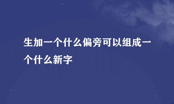 生加一个什么偏旁可以组成一个什么新字