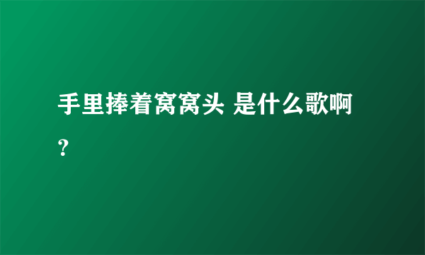 手里捧着窝窝头 是什么歌啊？