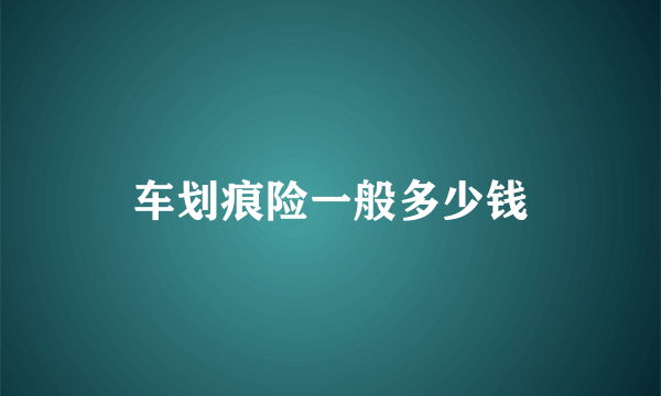 车划痕险一般多少钱