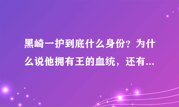 黑崎一护到底什么身份？为什么说他拥有王的血统，还有他体内的虚是王虚？