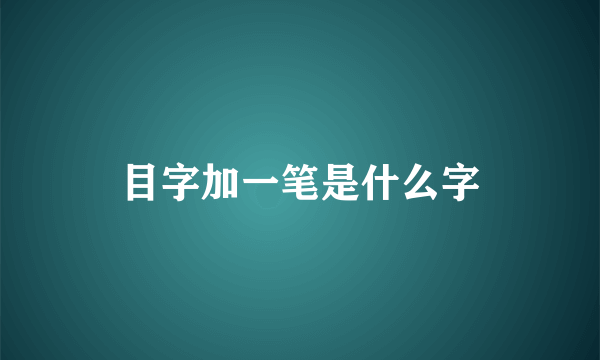 目字加一笔是什么字