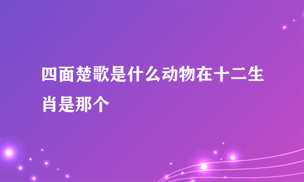 四面楚歌是什么动物在十二生肖是那个