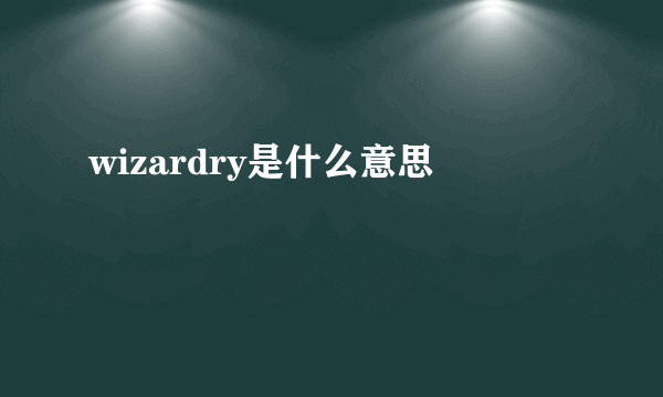 wizardry是什么意思