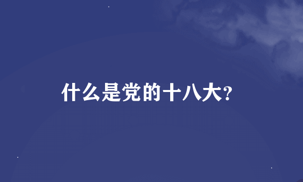 什么是党的十八大？