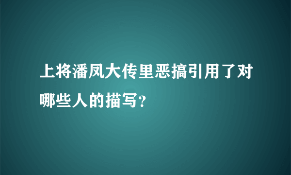 上将潘凤大传里恶搞引用了对哪些人的描写？