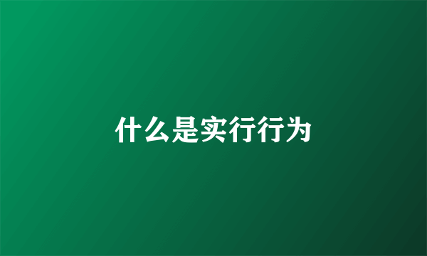 什么是实行行为