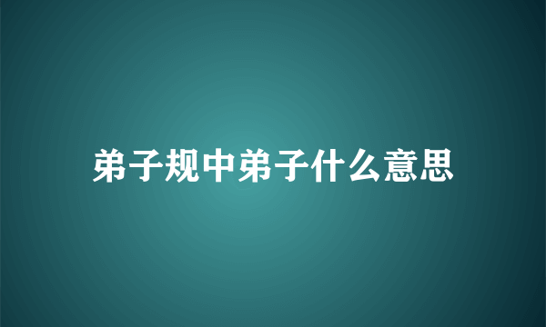 弟子规中弟子什么意思