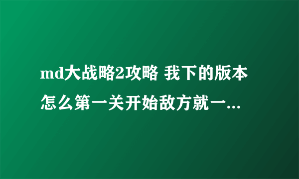 md大战略2攻略 我下的版本怎么第一关开始敌方就一直造BF109飞机啊！急求解决