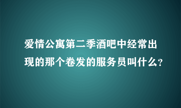 爱情公寓第二季酒吧中经常出现的那个卷发的服务员叫什么？