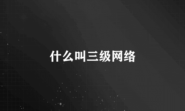 什么叫三级网络