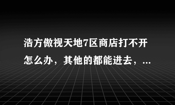 浩方傲视天地7区商店打不开怎么办，其他的都能进去，就点商店点不进去，郁闷中，那位大侠知道解决的办法？