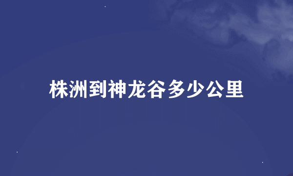 株洲到神龙谷多少公里