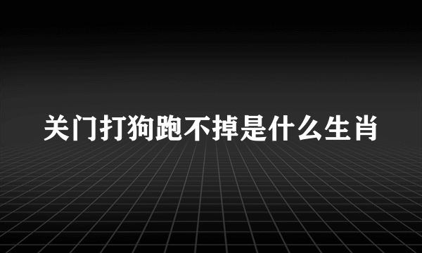 关门打狗跑不掉是什么生肖