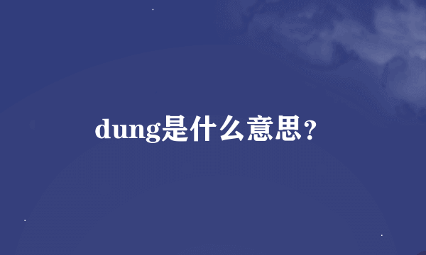 dung是什么意思？