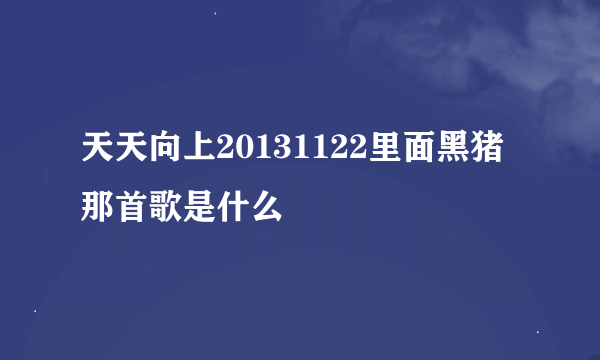 天天向上20131122里面黑猪那首歌是什么