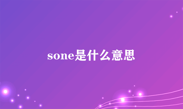 sone是什么意思