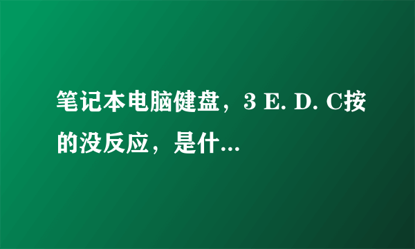 笔记本电脑健盘，3 E. D. C按的没反应，是什么问题？