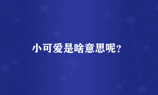 小可爱是啥意思呢？