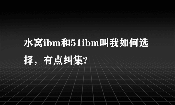 水窝ibm和51ibm叫我如何选择，有点纠集?