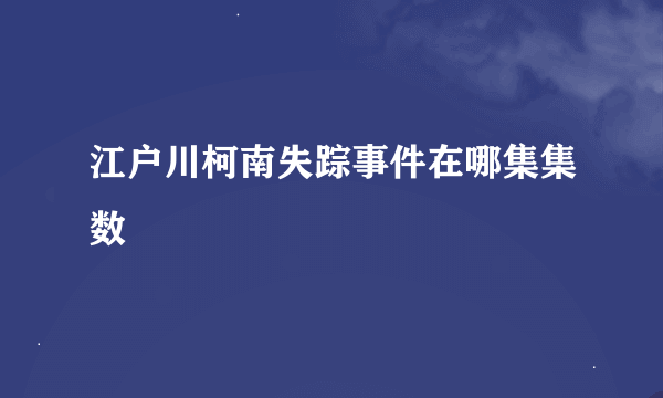 江户川柯南失踪事件在哪集集数