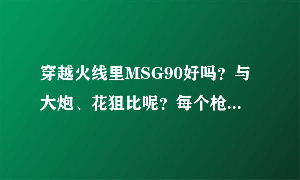 穿越火线里MSG90好吗？与大炮、花狙比呢？每个枪详细分析。