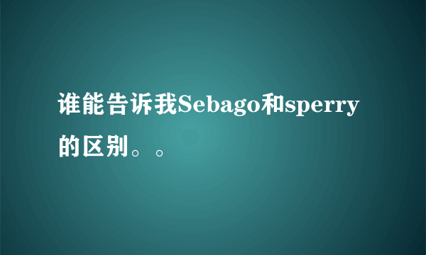 谁能告诉我Sebago和sperry的区别。。