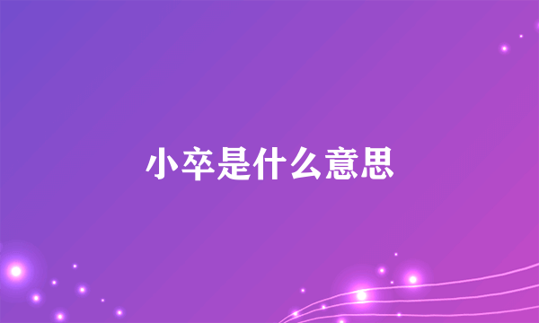 小卒是什么意思