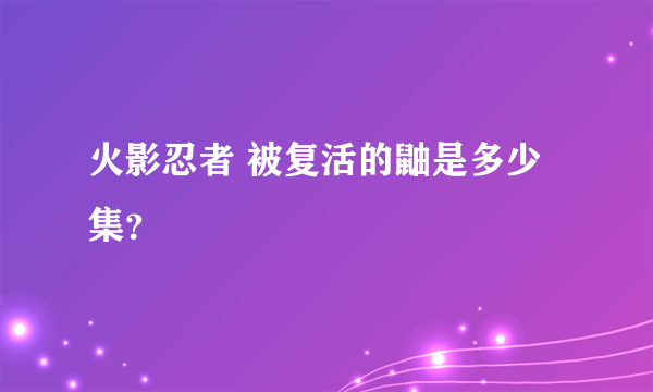 火影忍者 被复活的鼬是多少集？