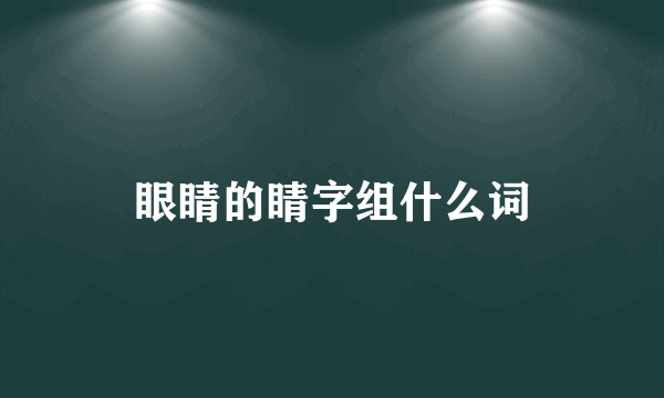 眼睛的睛字组什么词