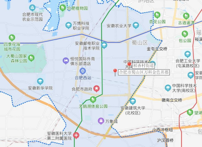 合肥市蜀山区万科金色名郡属于那个街道?